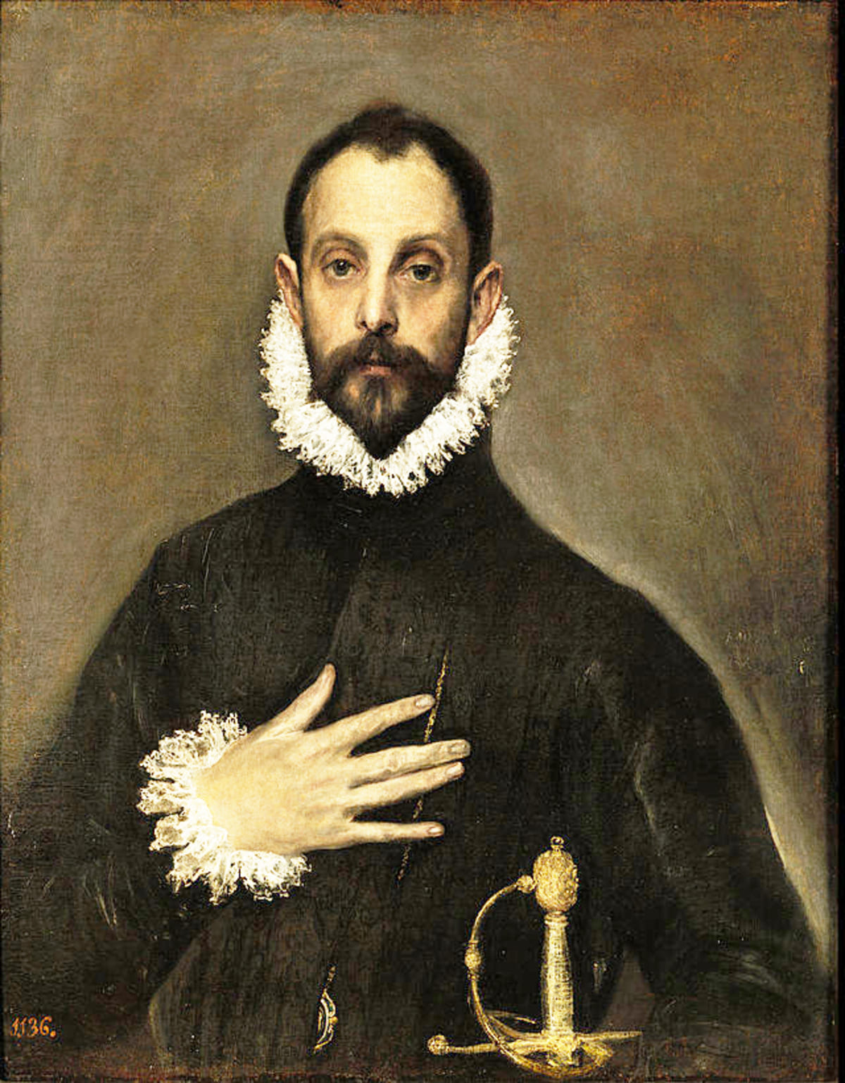El caballero de la mano en el pecho by El Greco from Prado in Google Earth 2