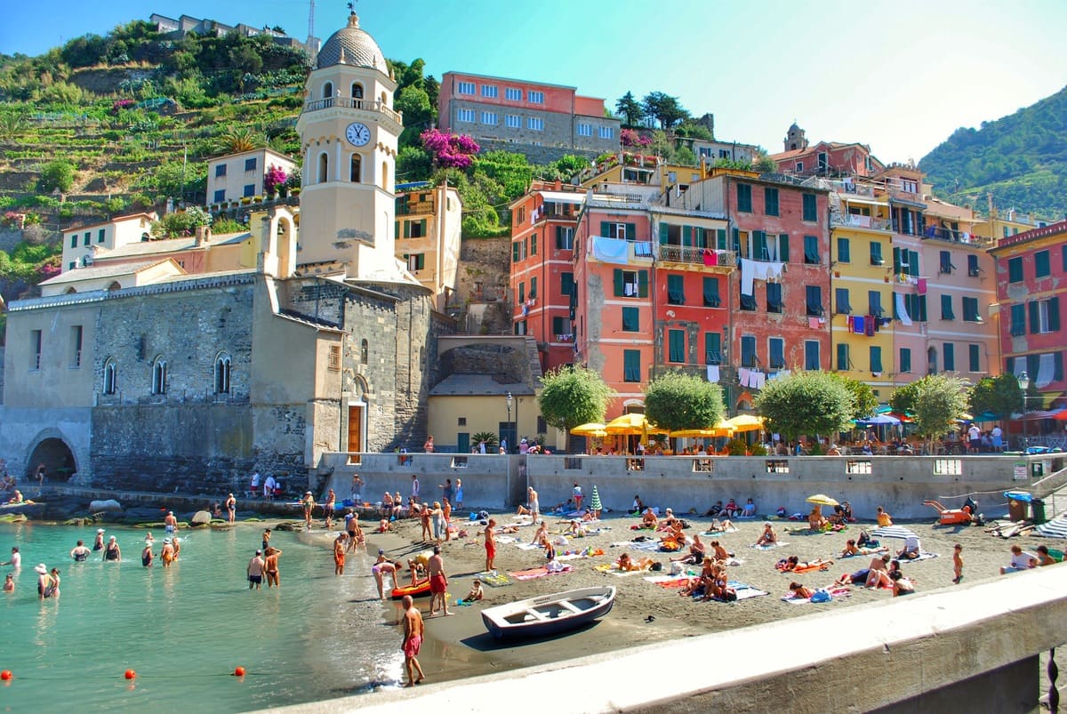 beach in vernazza cinque terre italy