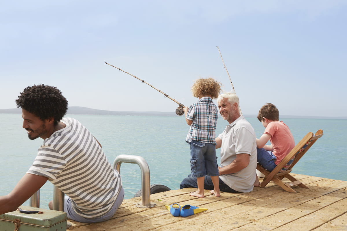 family fishing on houseboat deck kraalbaai south 2022 03 04 01 52 58 utc