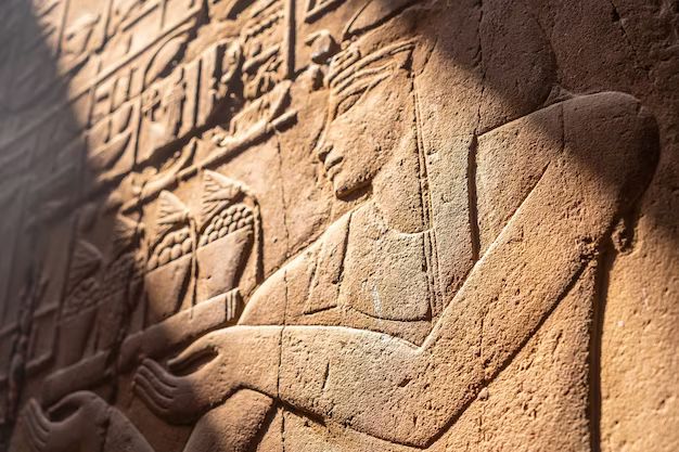 primer plano grabados paredes templo luxor egipto 181624 38326