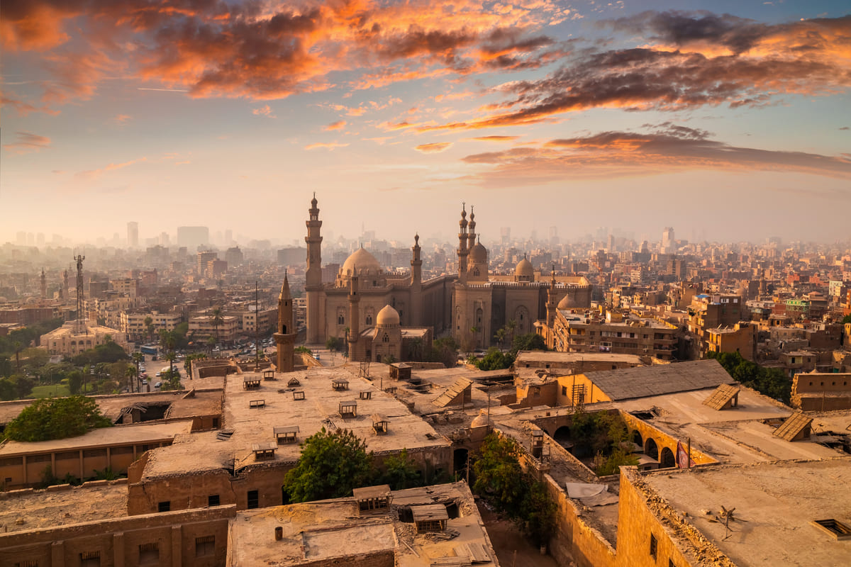 the mosque madrasa of sultan hassan at sunset cai 2022 08 15 16 20 44 utc