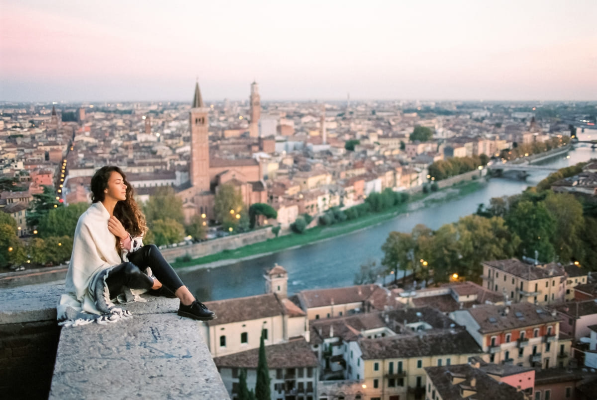 young woman enjoying beautiful view on verona city 2022 11 11 19 54 27 utc